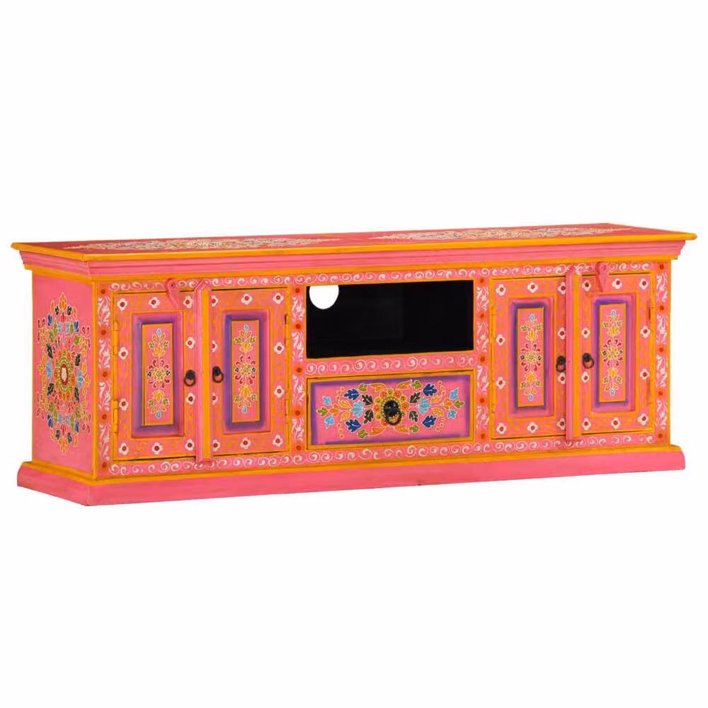 Berkfield Home Pink Mango Wood TV Cabinet W/D/H: 110 x 30 x 40 cm – 2