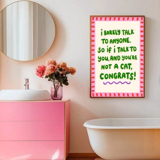 The Paper Tail Congrats Cat Art Print, Multicolour, H 29.7 cm x W 21.0 cm – 1