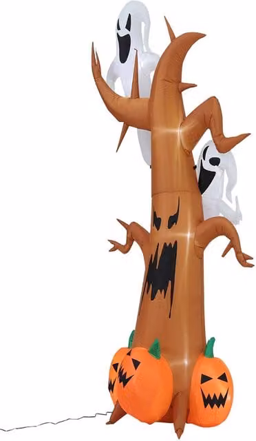 Garden Sanctuary Multicolour Inflatable Ghost and Pumpkin Halloween Yard Decoration
