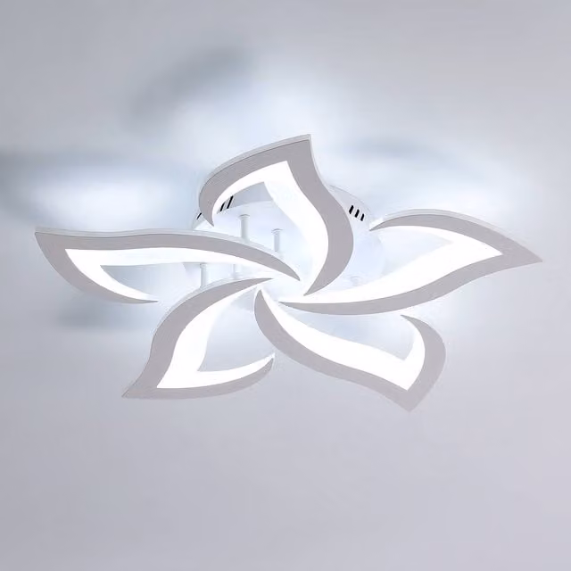 Pheashine Modern LED Acrylic Ceiling Light, 60W, Cool White, White