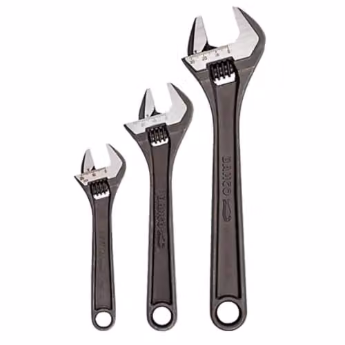 Bahco BHADJUST 3 ADJ3 Set of 3 Adjustable Wrenches, Grey