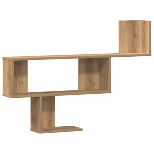 vidaXL Wall Mounted Shelf in Artisan Oak Brown, W/D/H: 100 x 15 x 70 cm
