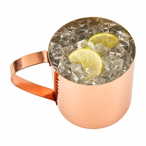BarCraft Moscow Mule Tumbler with Hammered Copper Finish, Stainless Steel, 550 ml, Brown – 4