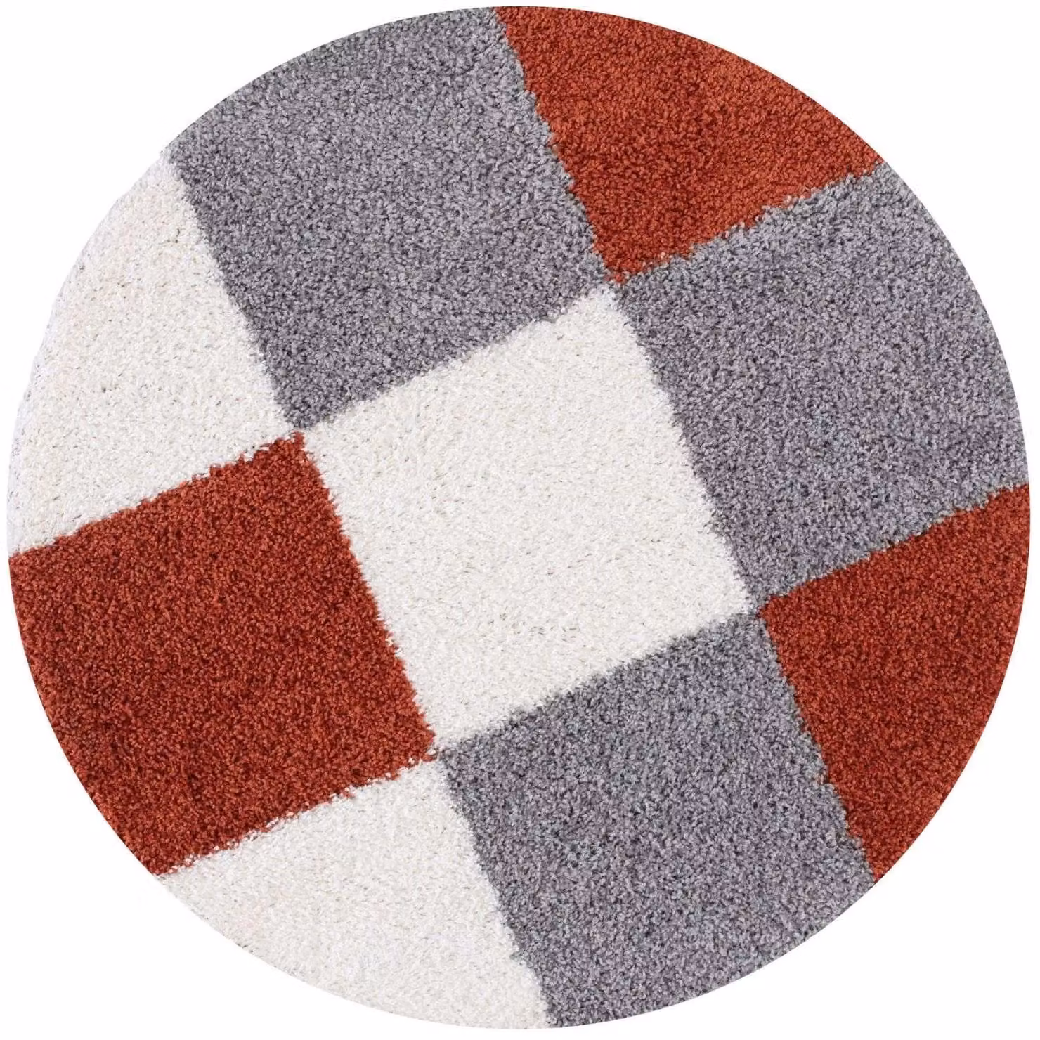 THE RUGS Soft Terra Ivory Check High Pile Shaggy Rug, W: 80 cm, L: 150 cm – 10