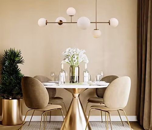 Netlighting Vailante Modern 6 Light Bar Pendant Ceiling Light in Gold/Brass – 2