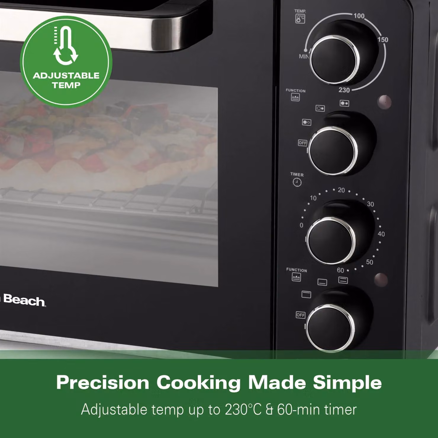 Hamilton Beach 28L Mini Oven with Double Hotplate in Black – 5