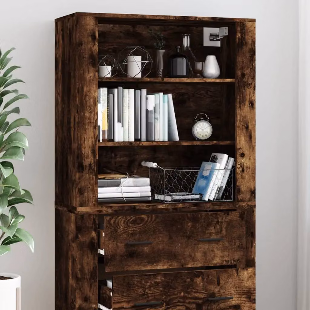 Berkfield Home Smoked Oak Highboard in Brown – 3