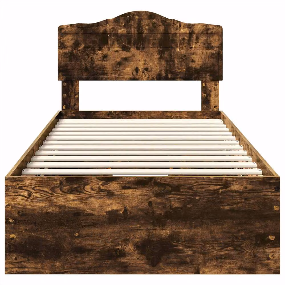 Berkfield Home Modern Bed Frame with Drawers in Smoked Oak Brown, W/D/H: 100 x 200 cm – 3