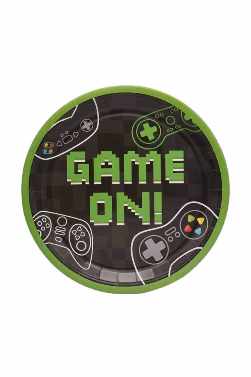 KDMD Game On Party Paper Dinner Plates, 4 Pack, Black – 2