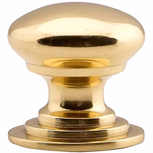 Loops 2 Pack Victorian Round Cupboard Door Knobs in Polished Brass, 38mm Diameter – 2