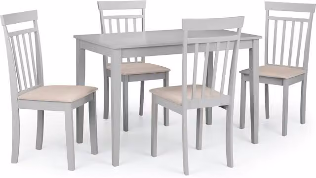 Julian Bowen Taku Grey Rectangular Dining Table and Coast Chairs Set