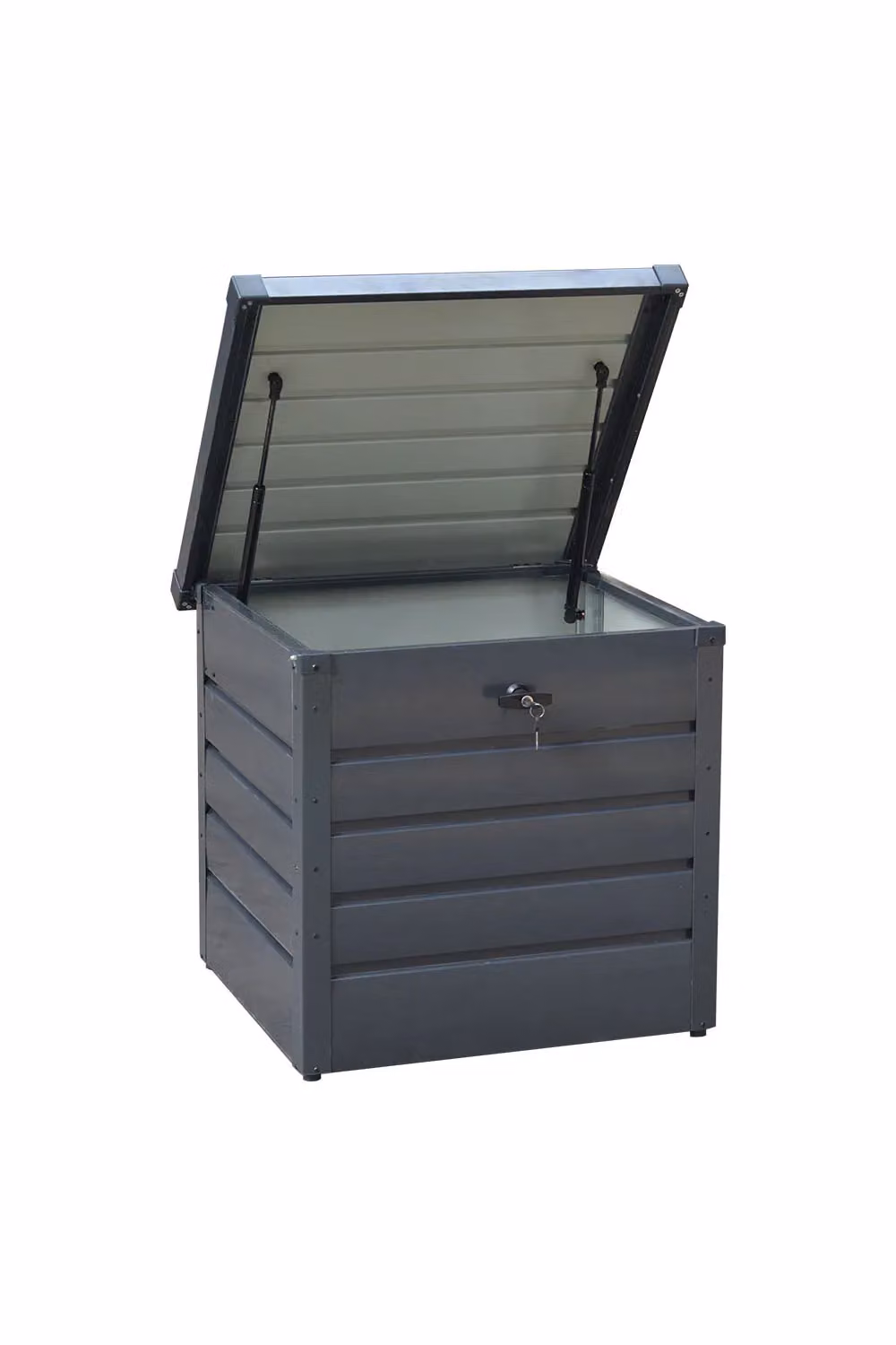 Living and Home 200L Metal Outdoor Garden Lockable Storage Box in Dark Grey – 3