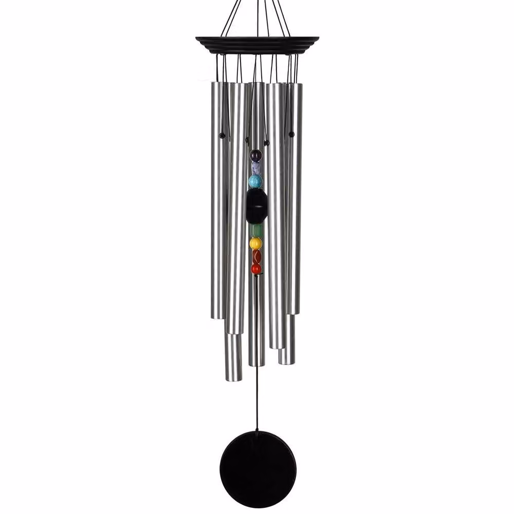 Woodstock Chimes Seven Stones Chakra Large Wind Chime in Multicolour and Silver – 2