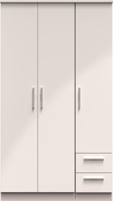 2 U Windsor Ready Assembled Tall Triple Wardrobe with Drawer in Taupe
