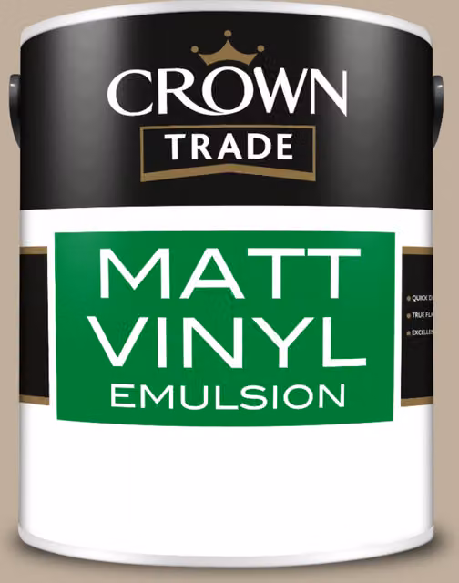 Crown Trade On The Rocks Mixed Colour Vinyl Matt Dispersion Paint, Brown, 5 l
