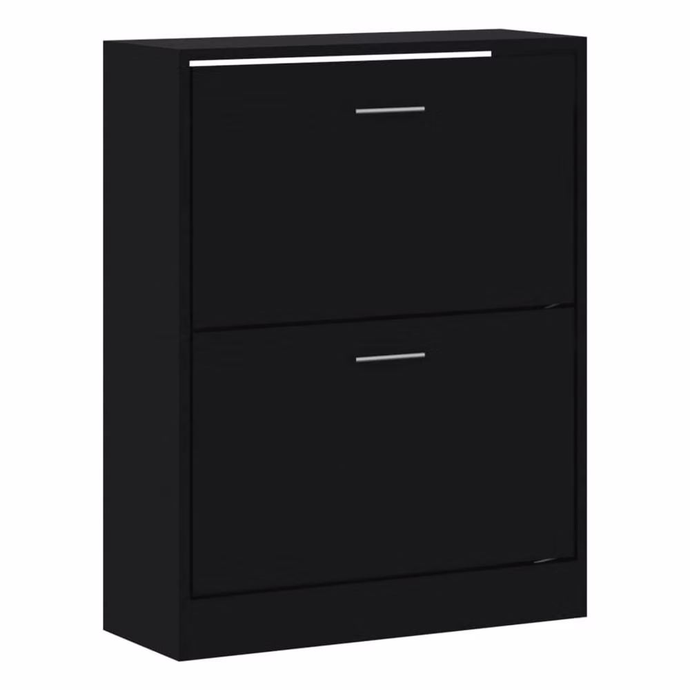 Berkfield Home Black Modern Wall Mounted Shoe Cabinet with Tilting Compartments W/D/H: 63 x 24 x 81 cm – 3