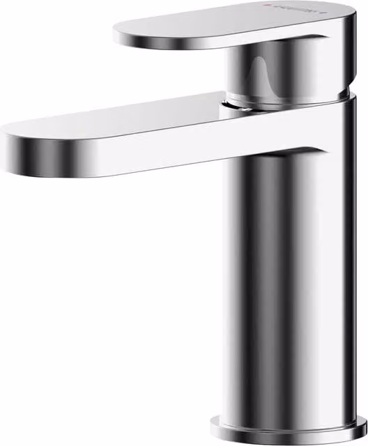 Balterley Current Round Mini Mono Basin Mixer Tap with Push Button Waste, Chrome