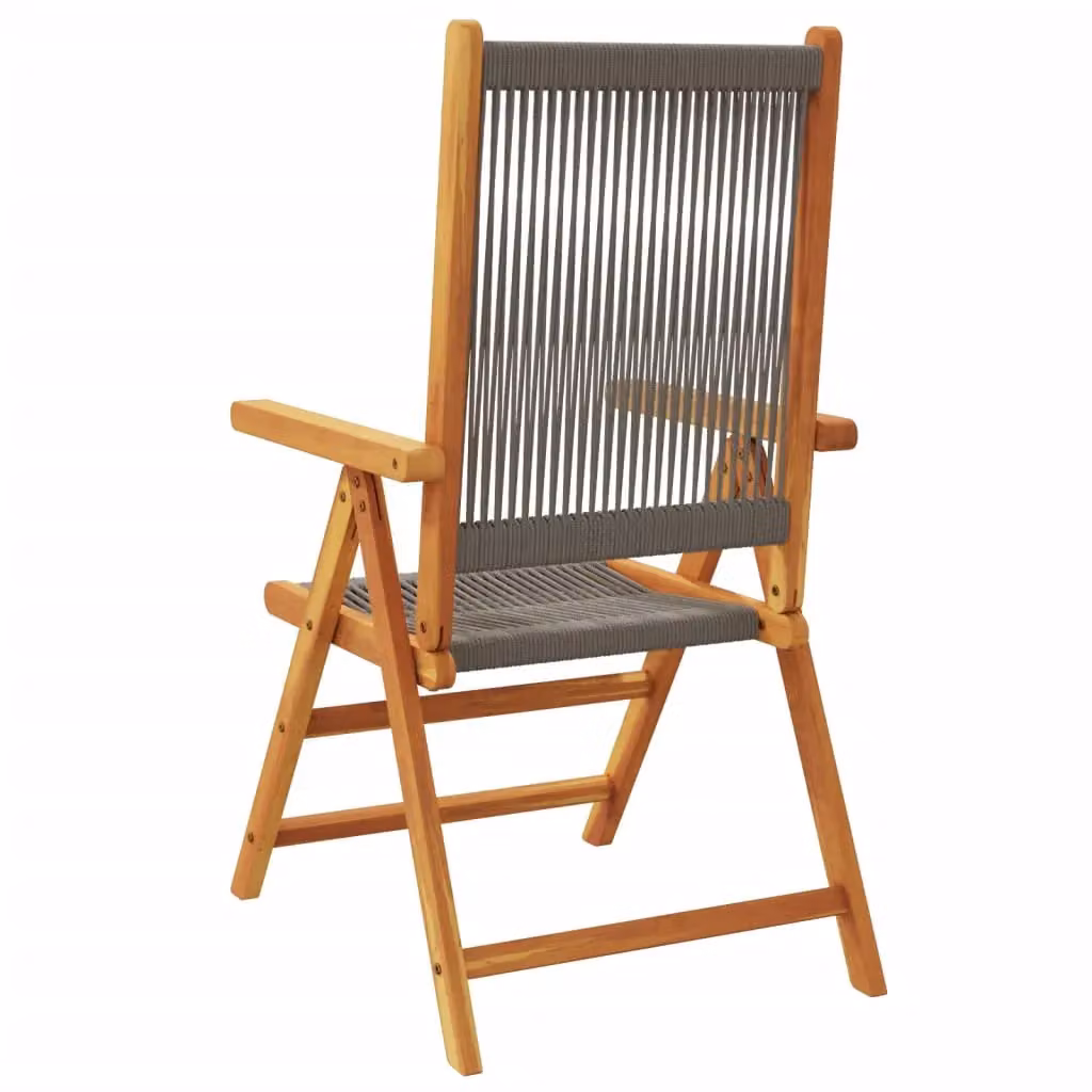 Berkfield Home Set of 6 Reclining Grey Acacia Wood Garden Chairs – 3
