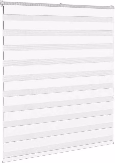 Berkfield Home Elegant Zebra Blind in White Polyester, W: 135 cm, H: 150 cm
