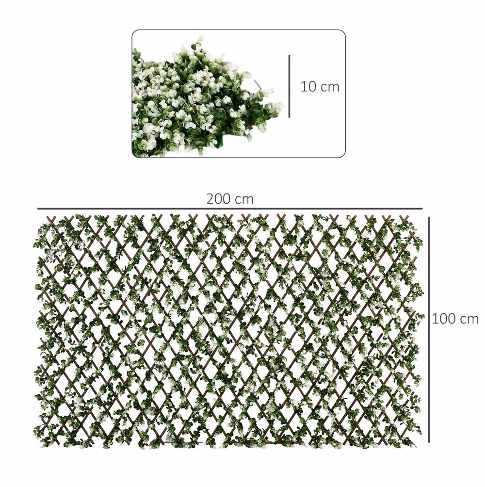 STILVORA 2 Piece Artificial Hedge Trellis Privacy Screen, Green, H x W: 200 x 100 cm – 3