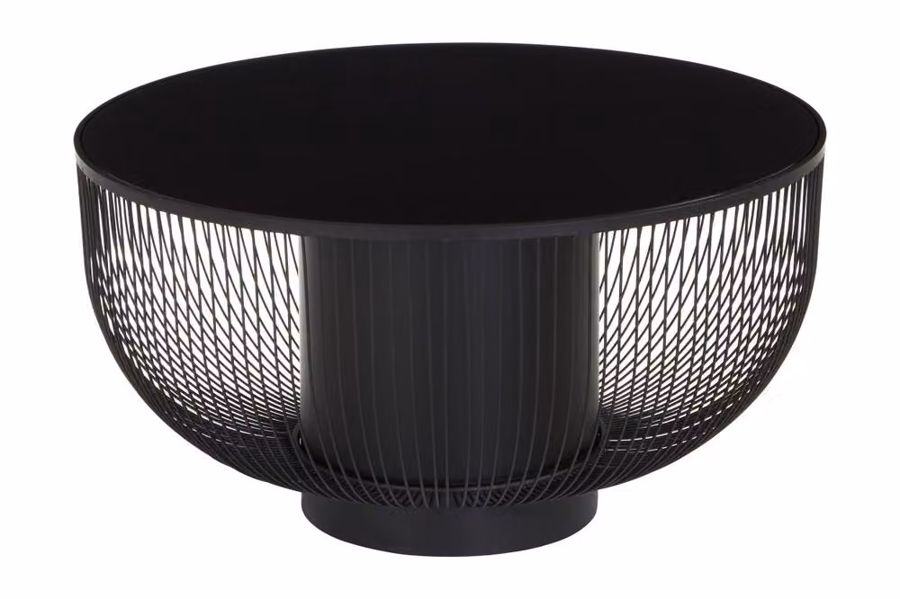 Orsina Black Glass Coffee Table with Metal Frame, W/D/H: 75 x 75 x 40 cm – 3