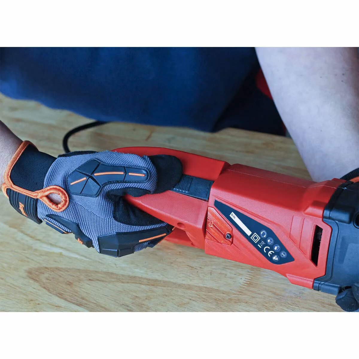 Loops Electric Reciprocating Saw with Rotating Handle, 850W, 230V, Red and Multicolour Wood and Metal Cutter – 3