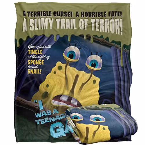 LOGOVISION Spongebob Teenage Gary Super Soft Microfibre Fleece Throw Blanket, Multicolour, W: 152 cm, D: 127 cm