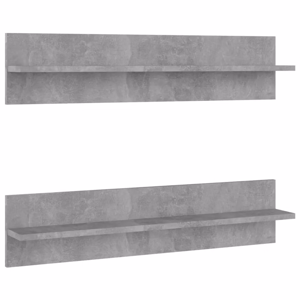 Berkfield Home Wall Mounted Shelf Set of 2, Concrete Grey Engineered Wood, W: 80 cm, D: 18 cm, H: 11.5 cm – 2