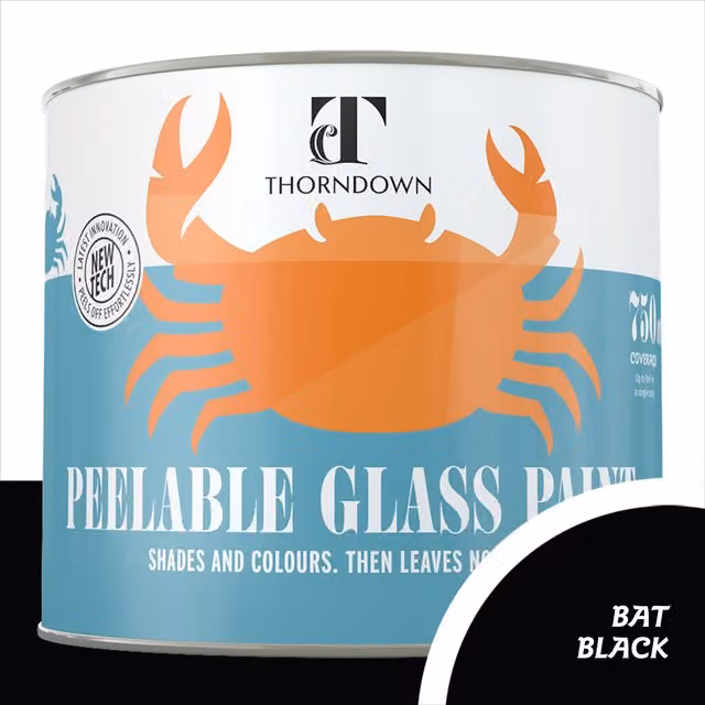 Thorndown Bat Black Peelable Glass Paint in Satin Matt Brown, 11.5 cm