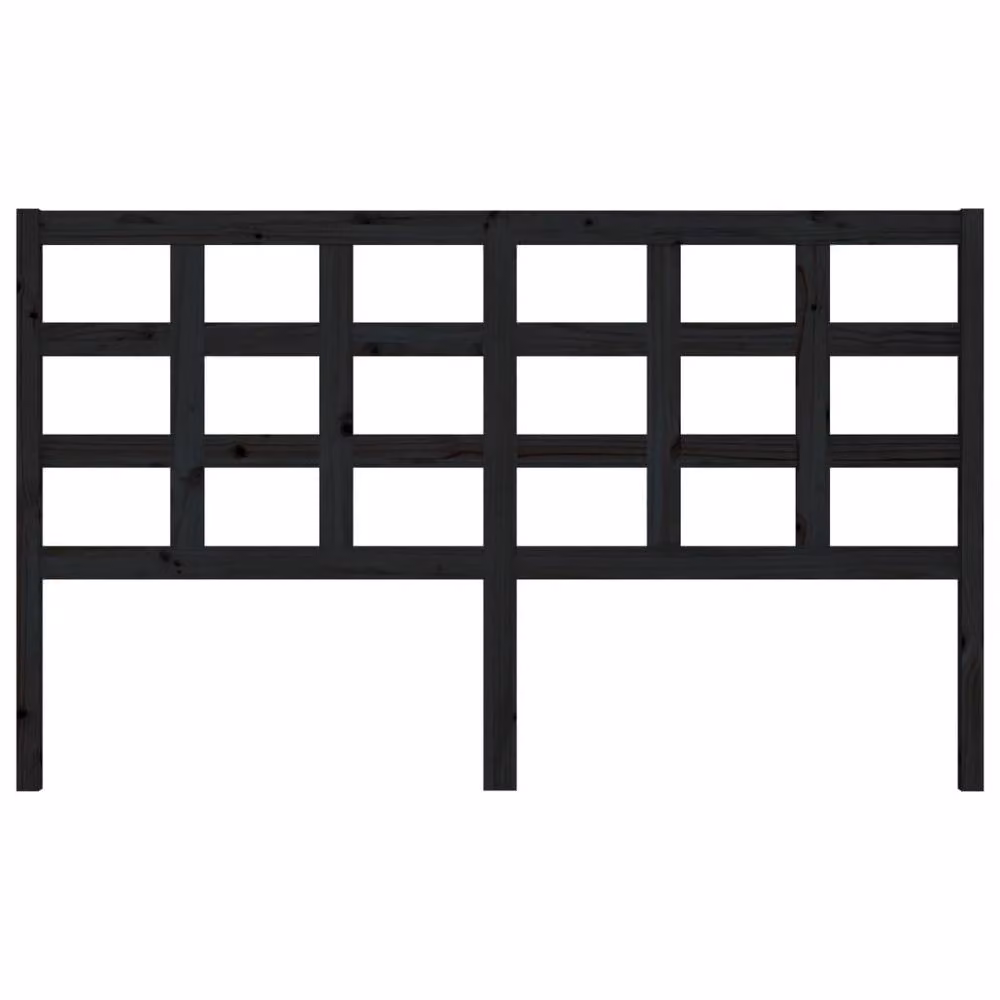 Berkfield Home Rustic Solid Pine Bed Headboard in Black, W: 165.5 cm, D: 4 cm, H: 100 cm – 3