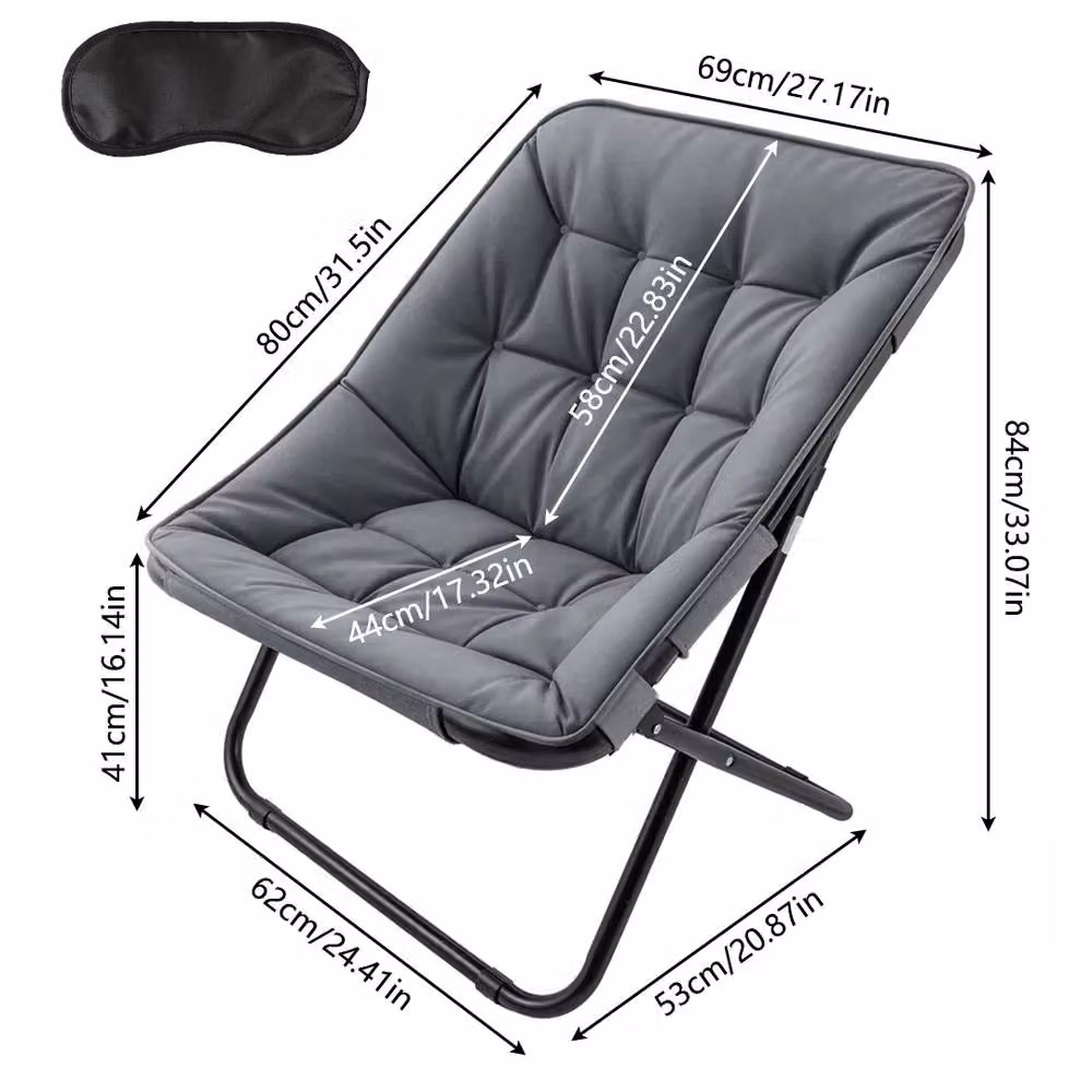 FORGEVIO Grey Moon Saucer Lounge Chair with Metal Frame – 2
