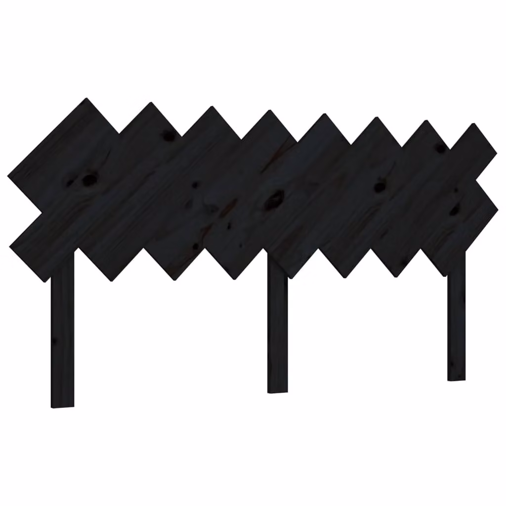 Berkfield Home Black Rustic Solid Pine Wood Bed Headboard W: 159.5 cm, D: 3 cm, H: 80.5 cm – 2