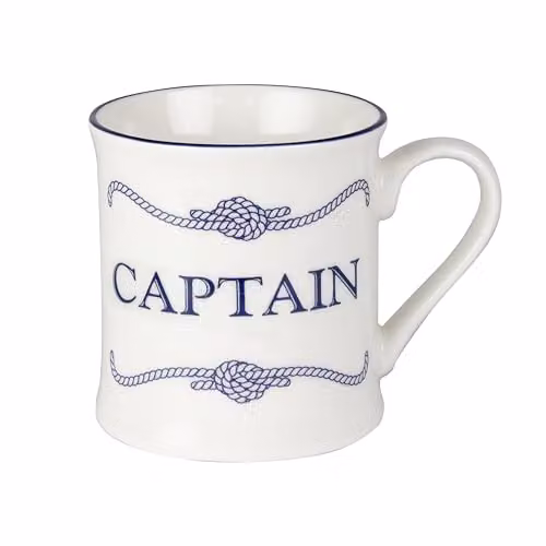 Nauticalia Bone China and Ceramic Crew Mug in White and Blue – 1
