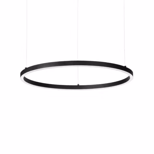 Ideal Lux Oracle Slim Round Integrated LED Pendant Ceiling Light, Black, 2700K, W: 90 cm – 1