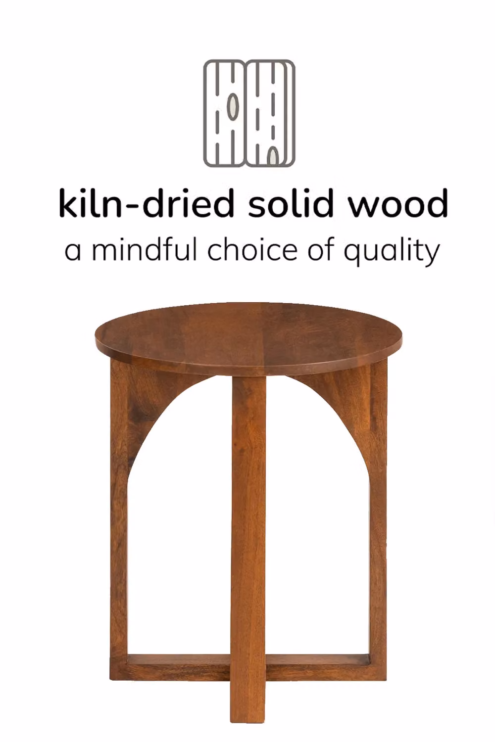 MH London Viera Round Solid Mango Wood Side Table in Walnut – 4