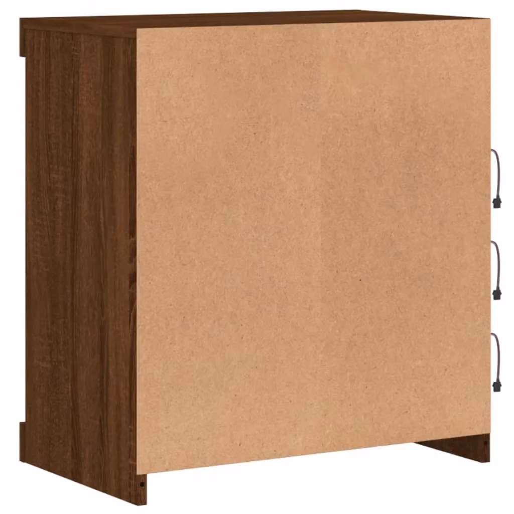 Berkfield Home Modern Sideboard with Integrated LED Lights in Brown Oak, W: 60.5 cm, D: 37 cm, H: 67 cm – 6