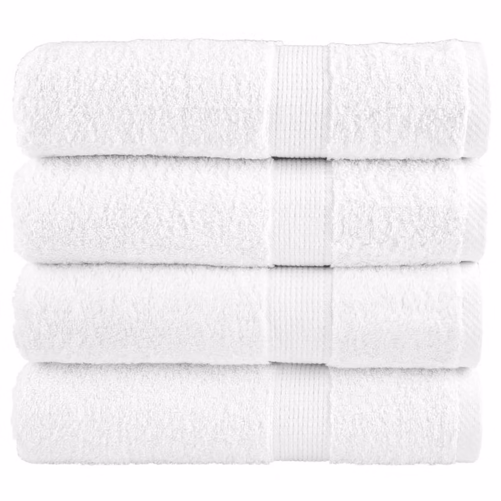 Berkfield Home SOLUND Premium Cotton Terry Bath Towels, 4-Piece Set, White, W: 150 cm, H: 100 cm, 600gsm – 2