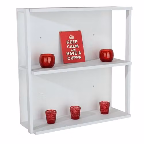 Core Products Arran 3-Shelf Medium Floating Wall Kit Storage Cabinet in White, W/D/H: 60 x 18 x 60 cm