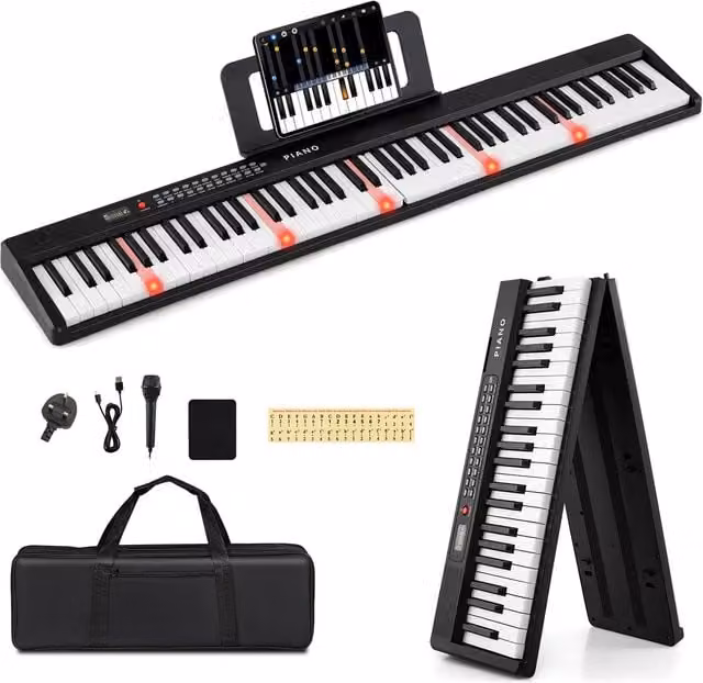 Costway Full Size Semi Weighted Electric Piano - Black