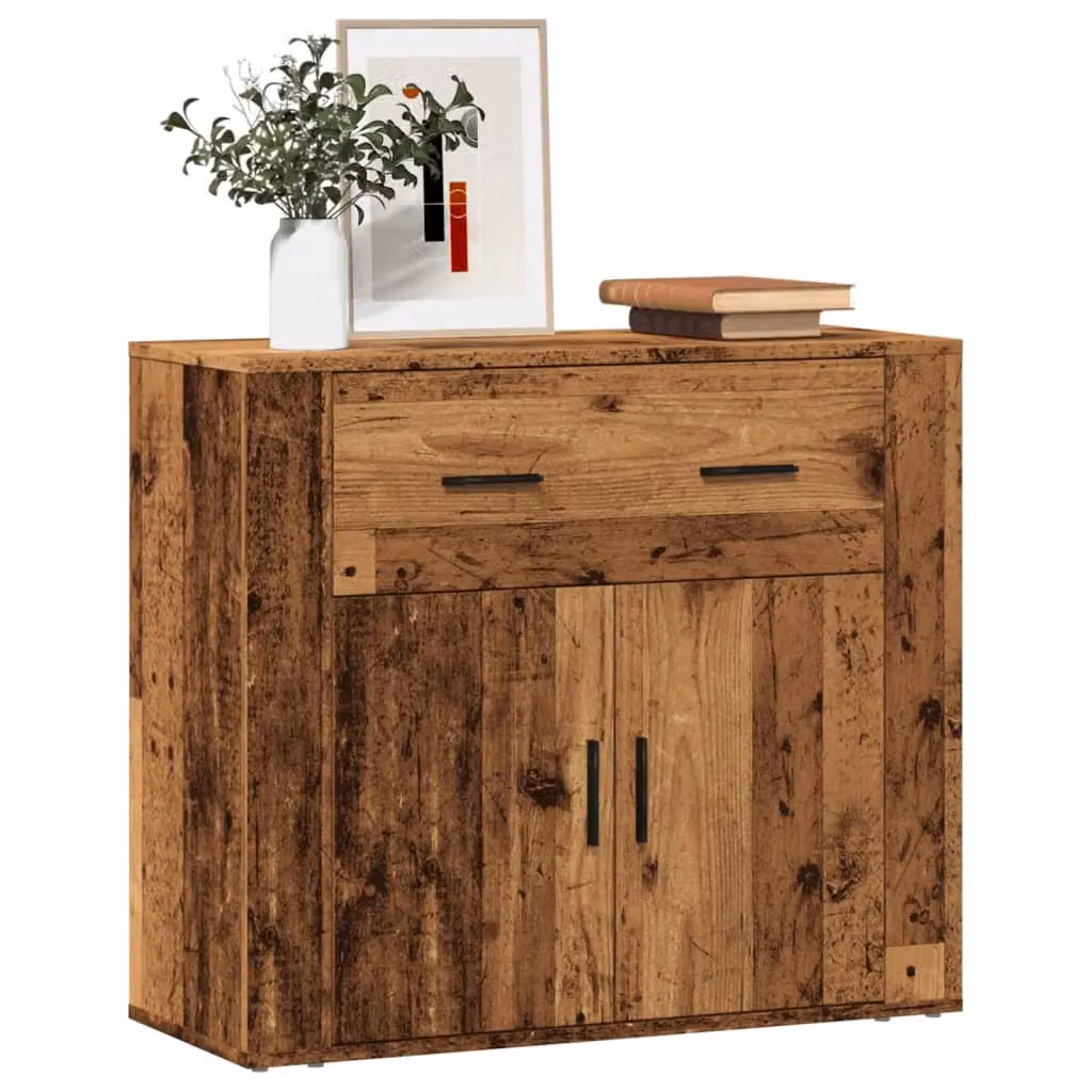 Berkfield Home Rustic Old Wood Sideboard in Brown, W/D/H: 80 x 33 x 70 cm – 3