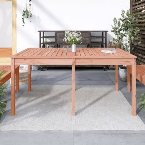 vidaXL Rectangular Garden Table in Brown Treated Douglas Fir Wood W/D/H: 159.5 x 82.5 x 76 cm – 2