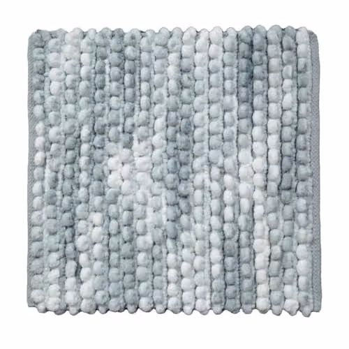 Allure Bath Fashions Marl Chunky Bobble Non Slip Square Bath Mat, Grey, W/D: 50 x 50 cm