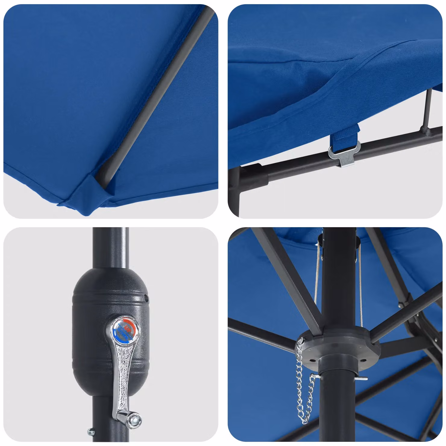 Berkfield Home Blue Cantilever Folding Garden Parasol W/D/H: 385 x 209 x 244 cm – 4