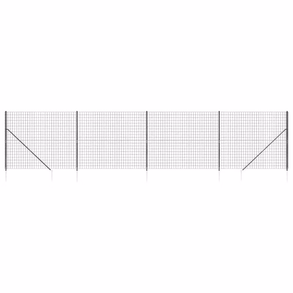 Berkfield Home Durable PVC-Coated Wire Mesh Fence with Spike Anchors, Anthracite Black, H: 140 cm, L: 10 m – 2