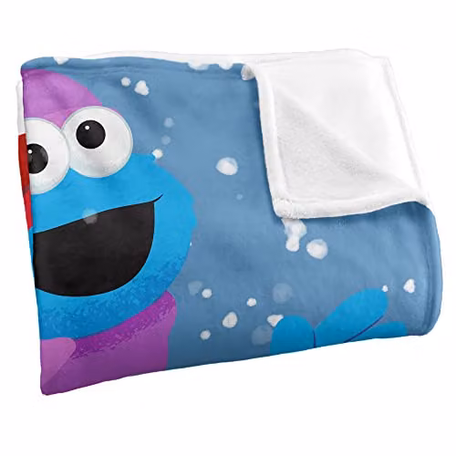 LOGOVISION White and Multicolour Fluffy Fleece Blanket for Children, W/D/H: 152 x 127 x 1 cm – 2