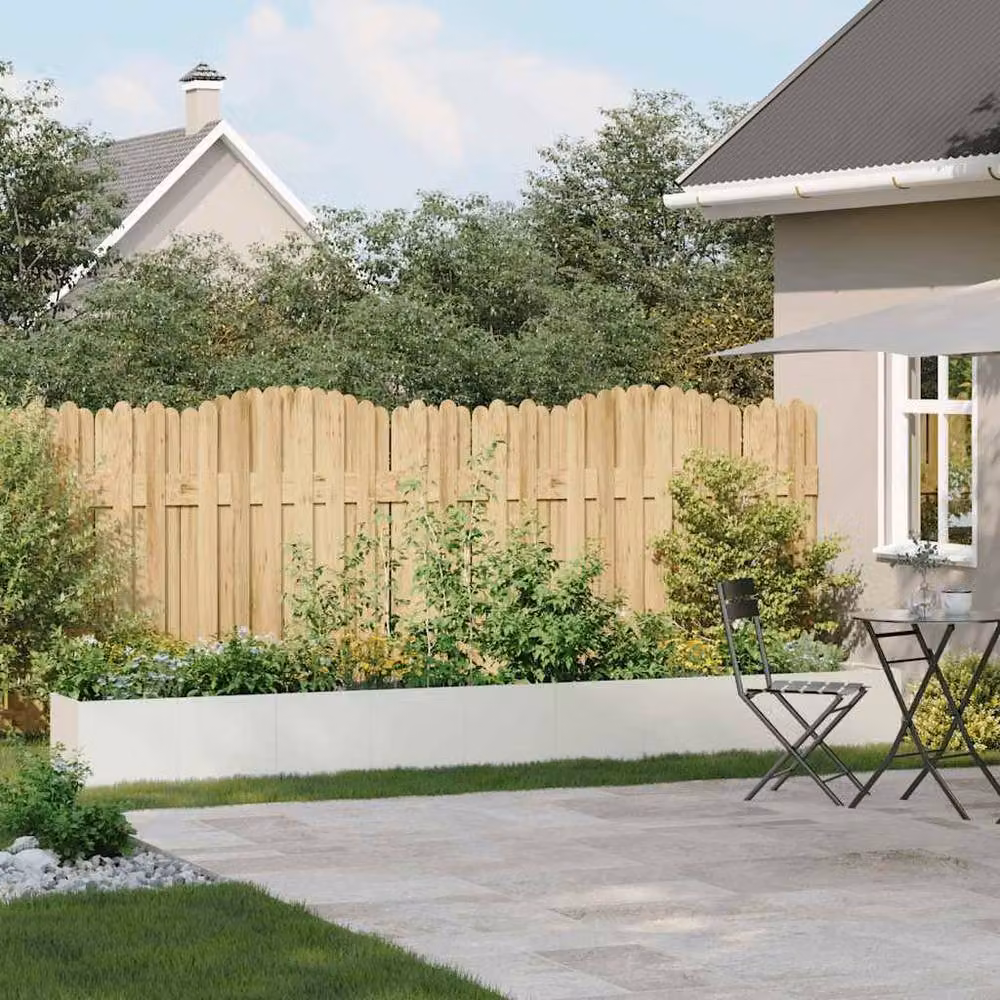 Berkfield Home White Steel Planter W: 360 cm, D: 40 cm, H: 40 cm – 2