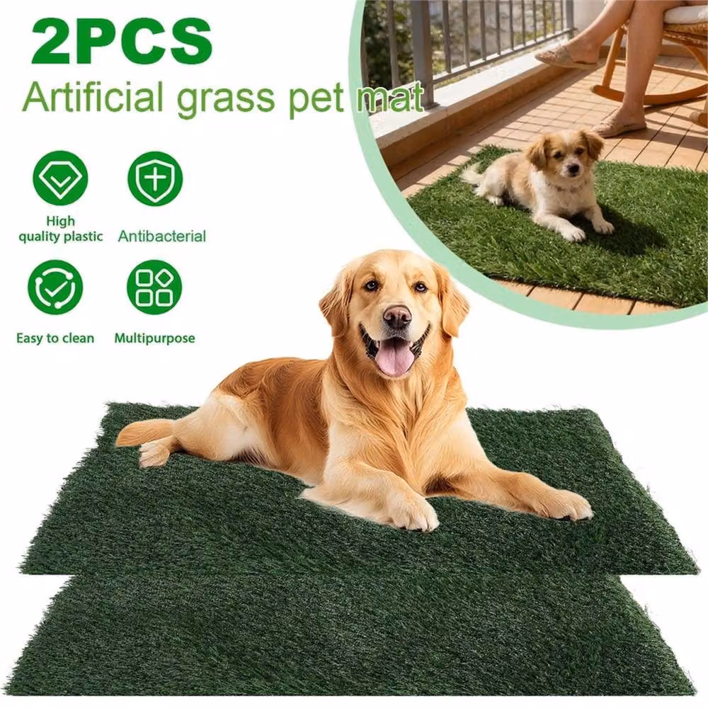 Nordara 2-Piece Green Simulated Lawn Pad Indoor Pet Daily Activity Cushion, W/D: 100 x 100 cm – 6