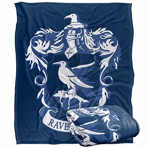 Warner Brothers Harry Potter Ravenclaw Crest 3 White Fleece Blanket W/D/H: 152 x 127 x 1 cm