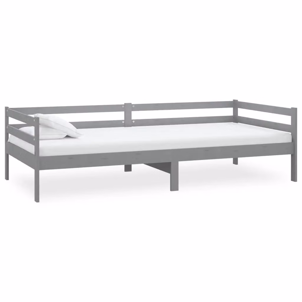 Berkfield Home Grey Solid Pinewood Day Bed W/D/H: 90 x 200 cm – 2