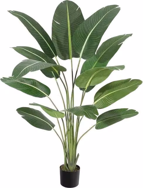 VOGREX Large Artificial Banana Tree Potted Fake Plant in Green, Height: 152.4 cm